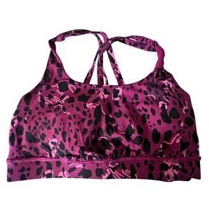 Lululemon Energy Bra - Cheetah Camo Magenta Purple Multi - Size 4 - Excellent